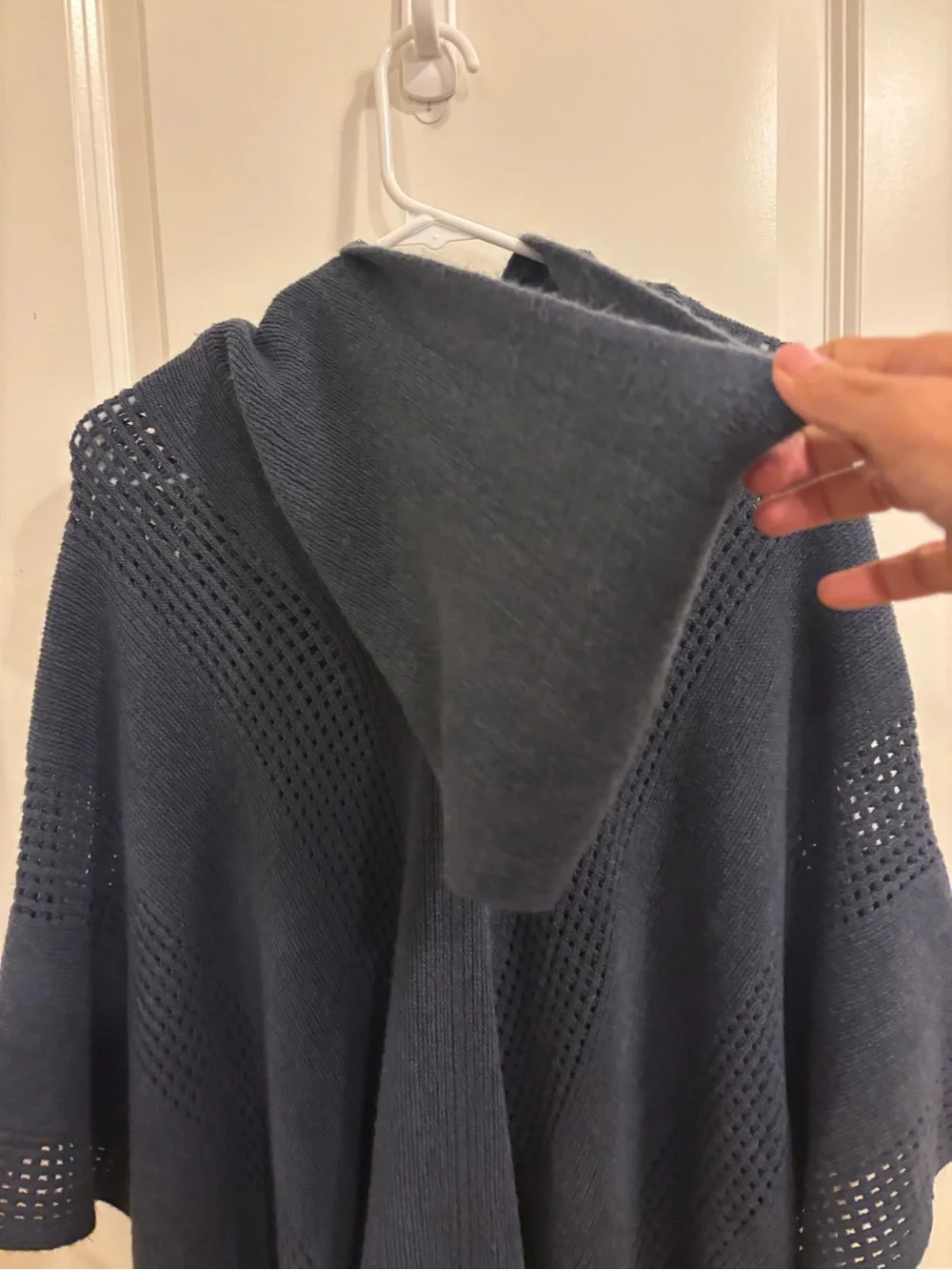 Charlotte Daniel Grey Knit Poncho hoodie Sweater one Size
